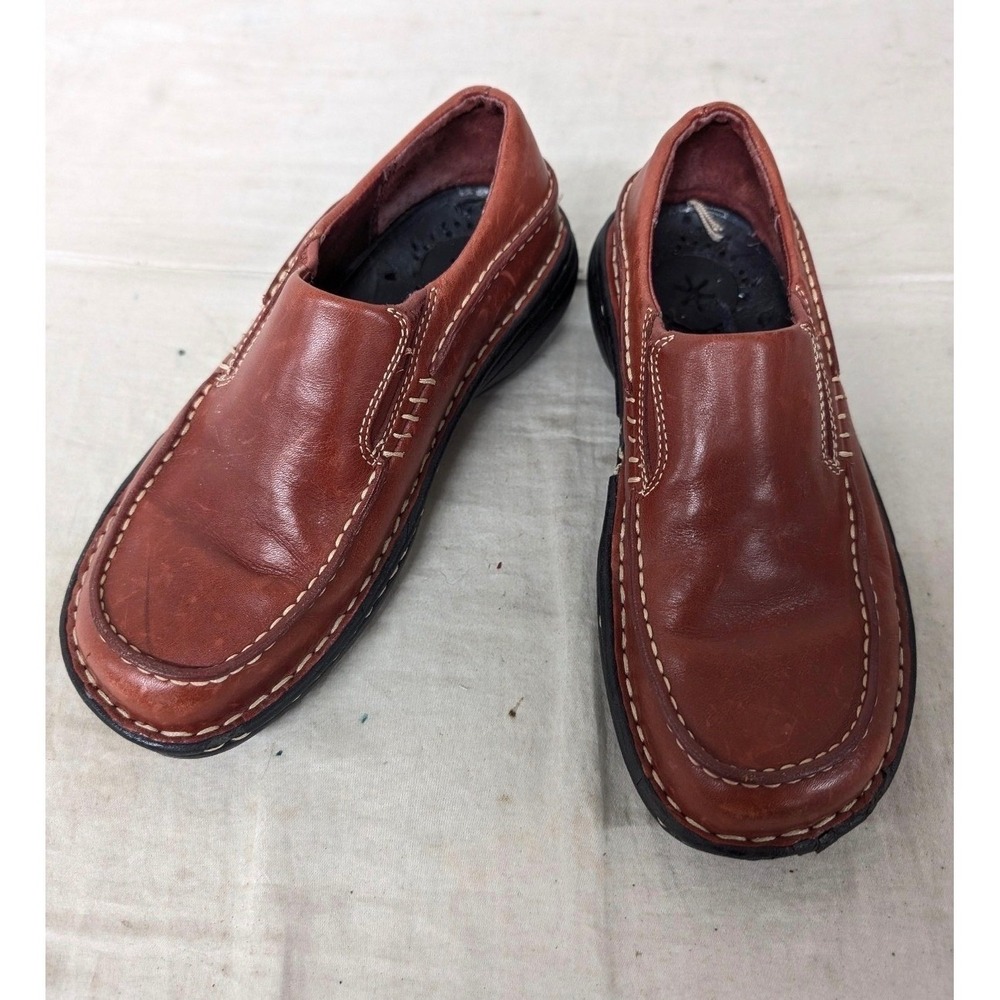 Merrell Tetramoc Red‎ Bean Leather Slip On Loafers Womens Size 6 Brown Red